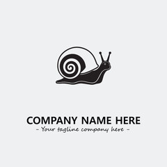 Snail illustration black and white for logo company vector image
