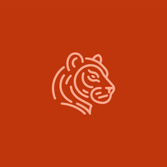 Tiger Line Art Logo – Powerful tiger in simple line art representing strength and agility.