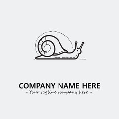 Snail illustration black and white for logo company vector image
