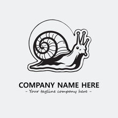 Snail illustration black and white for logo company vector image
