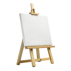 wooden easel with blank canvas