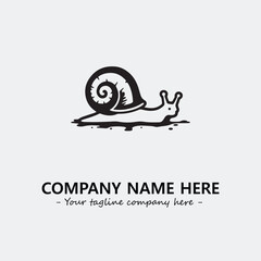Snail illustration black and white for logo company vector image
