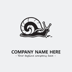 Snail illustration black and white for logo company vector image
