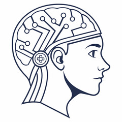human head with brain