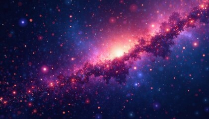 Naklejka premium Vibrant starfield with twinkling lights and distant planets, celestial, planetary system, dark skies