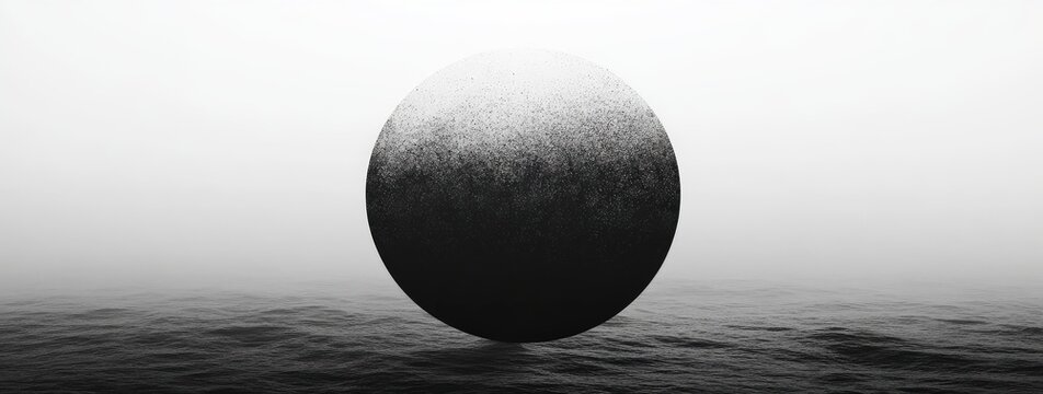 Black white gradient circle with grainy noise texture and soft edges, ideal for minimalist branding, editorial designs, and abstract print materials.