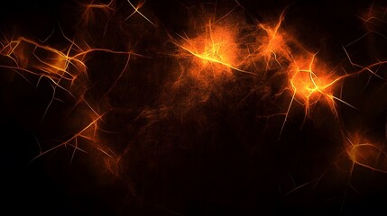 Abstract Orange Glowing Energy Fractal Background