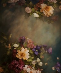 Obraz premium Floral Symphony: Vibrant Bouquet of Roses, Peonies, and Wild Blooms