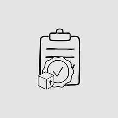 Hand Drawn Doodle Business Infographic Elements with delivery theme Vector Illustration for stickers or prints