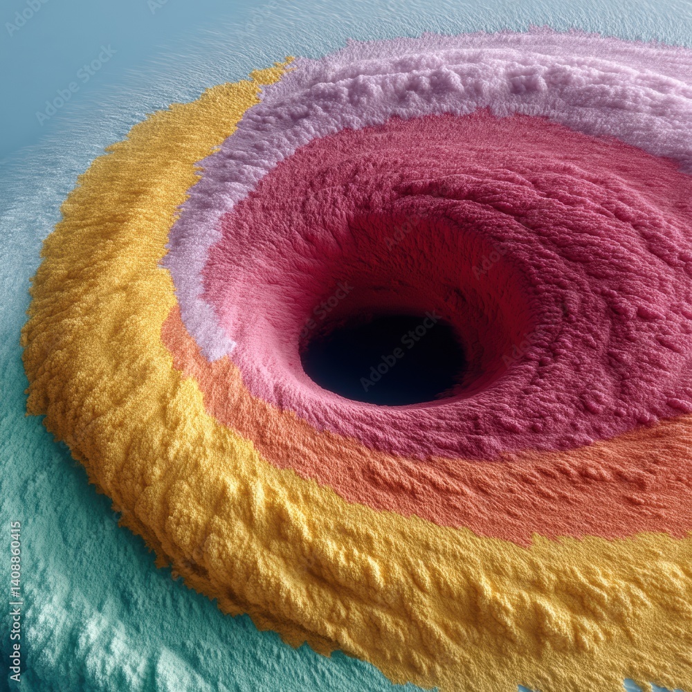 Poster climate crisis visualization immersive satellite meteorology with dynamic color gradient hurricane m