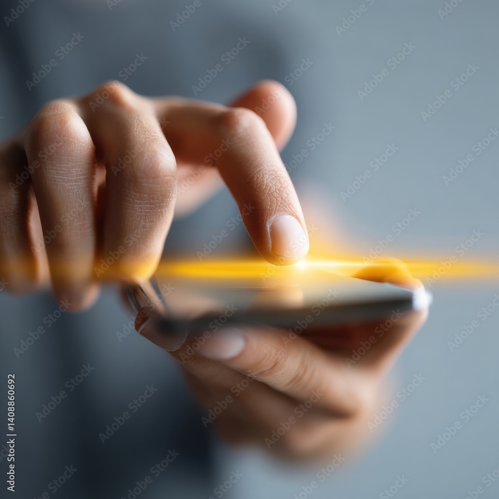 Aufkleber Future-Forward Digital Interaction Immersive Smartphone Experience with Dynamic Touchscreen Interface - Next-Gen User Engagement and Innovative Tech Connectivity