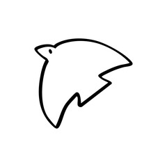 simple flying bird outline