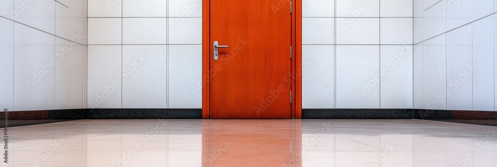 Poster minimalist safety design modern emergency exit signage in sleek commercial architecture - regulatory