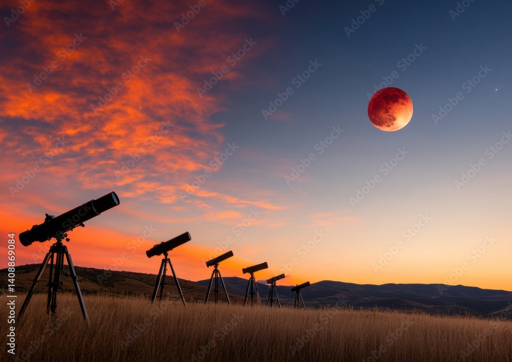 Poster cosmic exploration cutting-edge - immersive lunar eclipse technology for science enthusiasts and dig