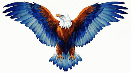 Obraz premium Sky sovereign eagle isolated watercolor vector illustration svg