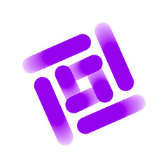 symmetrical abstract purple logo asset on transparent background
