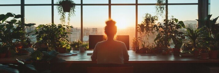 Mindful Urban Sanctuary Biophilic Workspace Design Illuminating Wellness, Productivity, and Tranquil Digital Minimalism for Modern Professionals