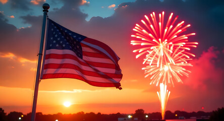 Obraz premium Explosive Celebration Independence Day Fireworks.