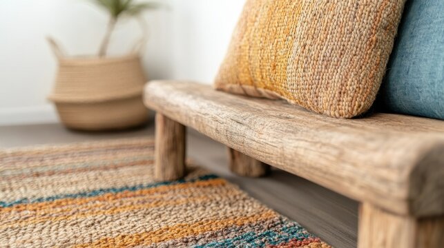 Cozy living room decor modern home furniture arrangement natural environment close-up view minimalist concept for ultimate comfort and style