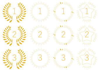 集中線_月桂冠_星（金）