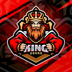 King squad esport mascot logo design