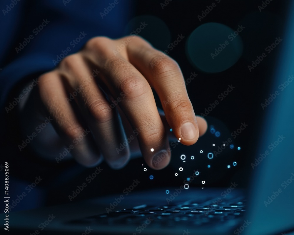 Aufkleber Digital Transformation Insights Immersive UI Experience with Quantum Tech Interaction - Next-Gen Professional Workflow Optimization for Innovative Workspace Engagement