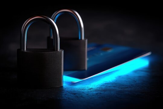 Security measures for online transactions protecting personal data with lock symbols digital environment graphic design