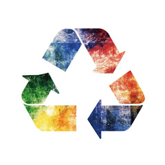 Chromatic Recycle Symbol on transparent background