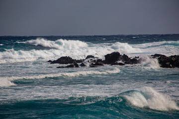 奄美大島の自然、海、波。