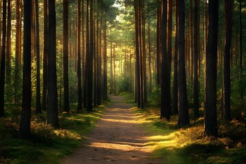 Obraz premium Whispers of the Forest Light and Shadow in Harmony