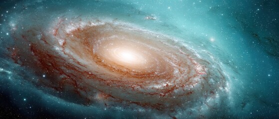 Fototapeta premium Cosmic Convergence Immersive Galactic Exploration Wallpaper - Cutting-Edge Astronomical Visualization for Science Communication and Digital Inspiration