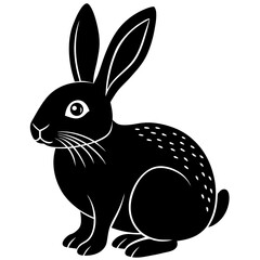 Minimalist Black And White Rabbit Illustration Vector Graphic For Easter Holiday And Spring Theme Designs