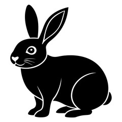 Black And White Rabbit Silhouette Vector Illustration For Easter Or Spring Designs And Graphic Resources