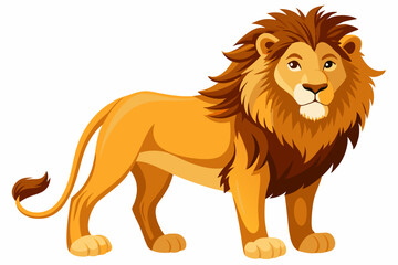 Cartoon Lion Vector Illustration Majestic Animal Graphic Wild Feline Jungle King Wildlife Mascot Clip Art Design Element
