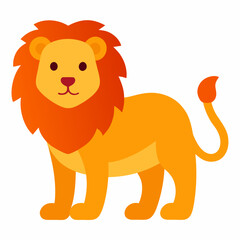 Cartoon Lion Illustration Cheerful Animal Clipart Vector Design Jungle Animal With Mane And Tail Flat Design Style For Children