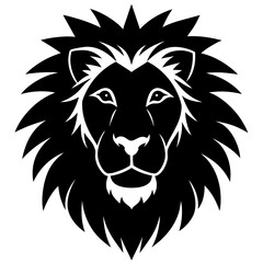 Elegant Black And White Lion Head Vector Graphic Illustration For Animal Logos And Modern Design Projects