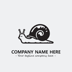 Snail illustration black and white for logo company vector image
