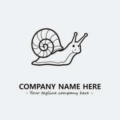 Snail illustration black and white for logo company vector image
