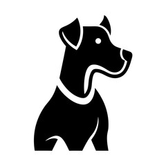Minimalist Dog Illustration In Black And White Canine Animal Breed With Collar Graphic Design Concept