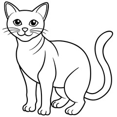 Cute Cat Line Art Illustration For Childrens Coloring Books And Educational Activity Sheets Design