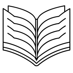 Open Book Outline Icon Simple Graphic For Education Study Knowledge Reading Information Library Literature School And Learning