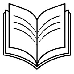 Minimalist Open Book Icon Design For Education Literature And Knowledge Conceptual Vector Illustration Isolated On White