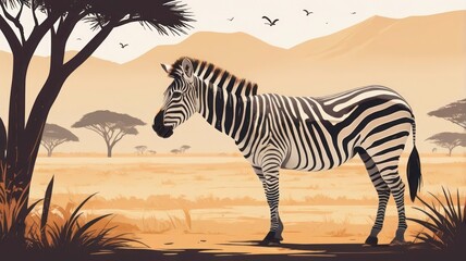 zebra in the savannah