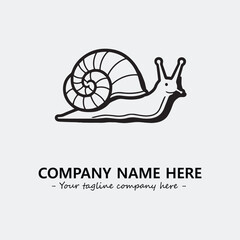 Snail illustration black and white for logo company vector image
