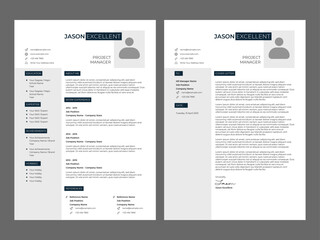 Clean resume template with cover letter. Professional cv template ats friendly.