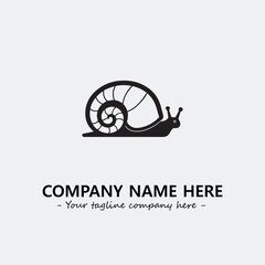 Fototapeta premium Snail illustration black and white for logo company vector image 
