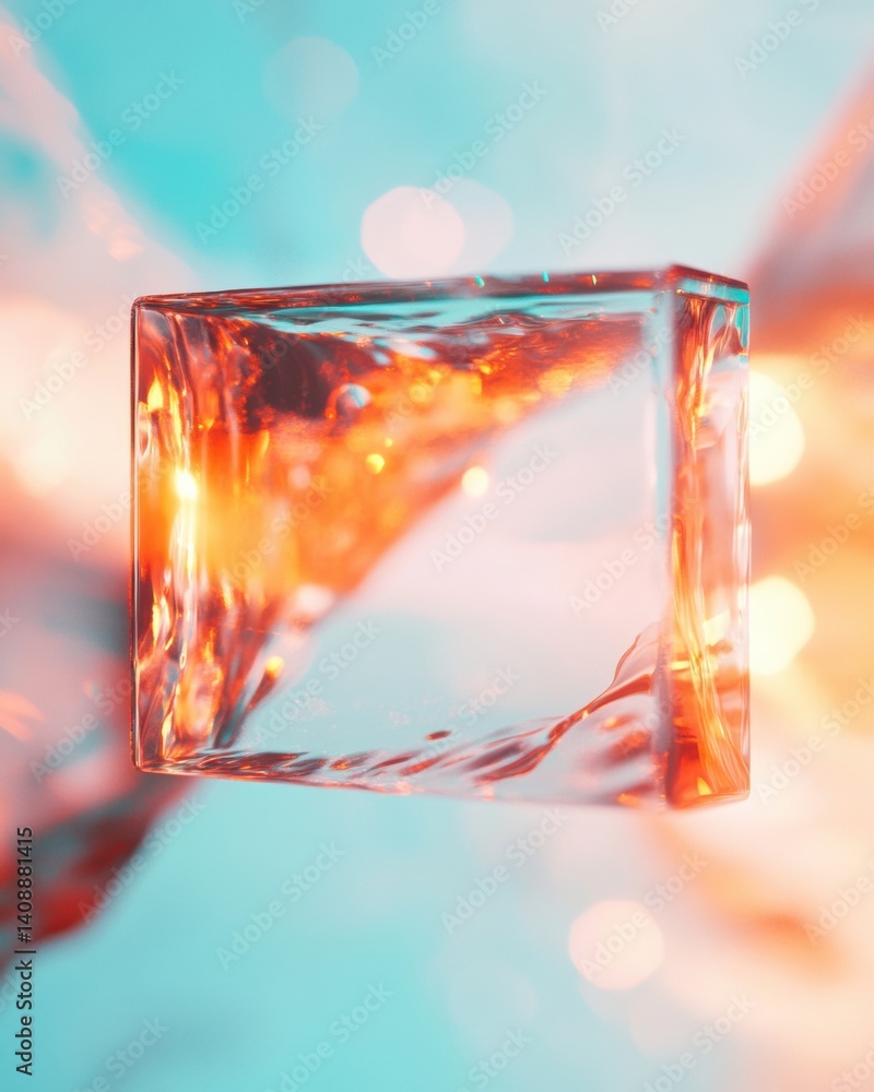 Poster luminous crystal transparency ethereal glass sculpture redefining modern digital aesthetics with pri