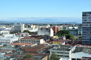Fototapeta premium Centro histórico de la ciudad de Guatemala, vista aérea. Toma Horizontal