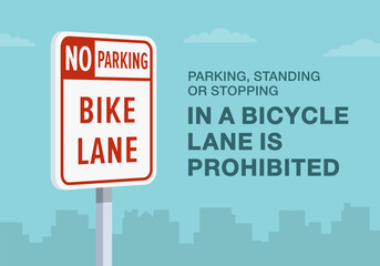 Safe driving tips and traffic regulation rules. Close-up of United States 