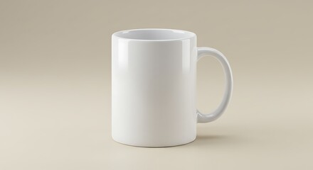 Fototapeta premium Blank White Mug Mockup: A Clean and Simple Design for Branding and Marketing